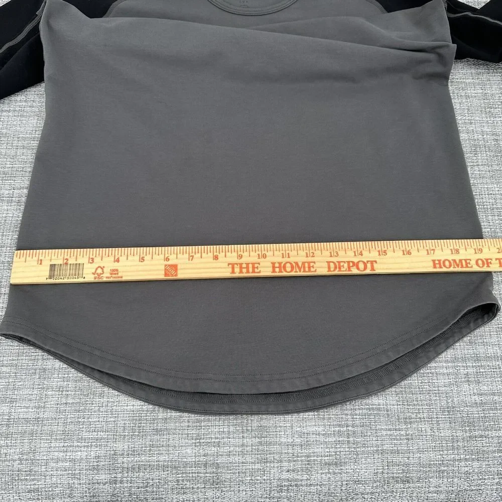 BYLT Shirt‎ Mens Medium Drop Cut Lux Short Sleeve Color Block Raglan Black Gray - Picture 8 of 10